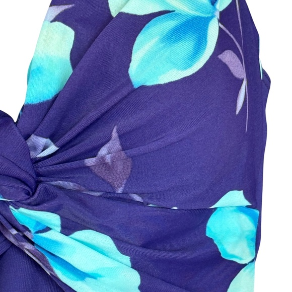 MiracleSuit Blue & Purple Tropical Print One Piece Swimsuit Women's Size 12 - Picture 8 of 11
